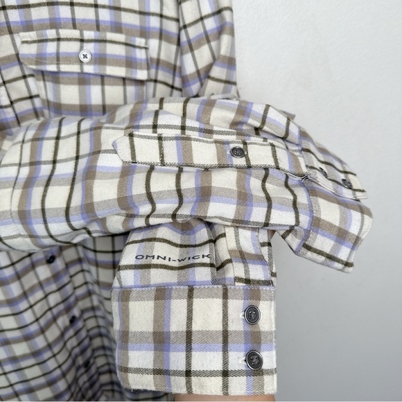 Columbia Womens Size 3X Bryce Canyon Stretch Chalk Plaid Omni Tech Button Shirt. - Picture 9 of 15